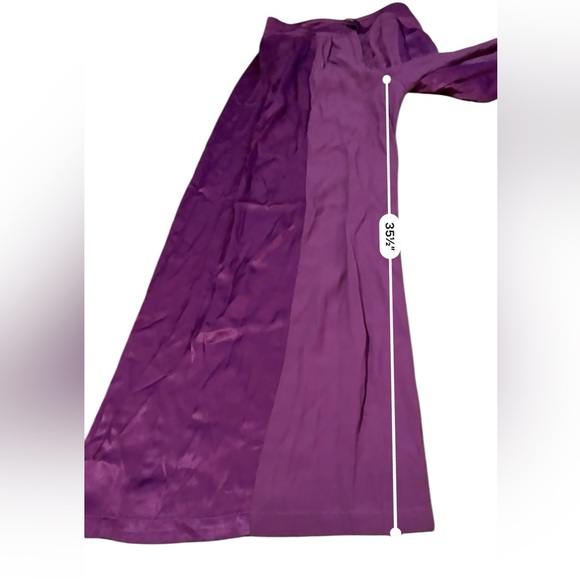 Anthropologie Corey Lynn Calter Two Tone Purple Wide-Leg Satin Pants Sz S - Picture 14 of 15